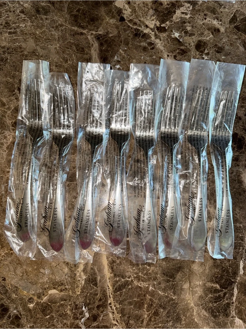 GORHAM Meredith Stainless Flatware Place Setting, NWOB, Set of 8